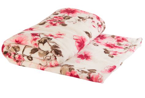 Cosy Soft Coral Fleece Floral Or Butterfly Throw Home Fleecy Blanket 55