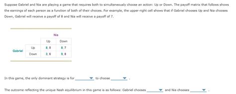 Solved Suppose Gabriel And Nia Are Playing A Game That Chegg