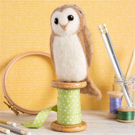 Barn Owl Needle Felting Kit By Hawthorn Handmade