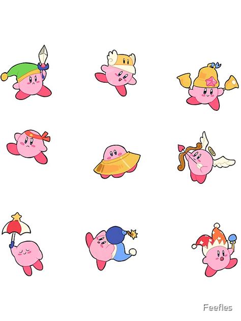 "Kirby Stickers" Stickers by Feefles | Redbubble