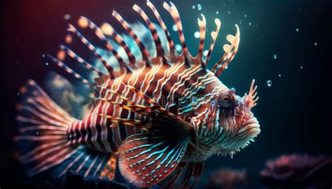 Majestic Lion Fish Gliding Through The Vibrant Coral Reef Waters