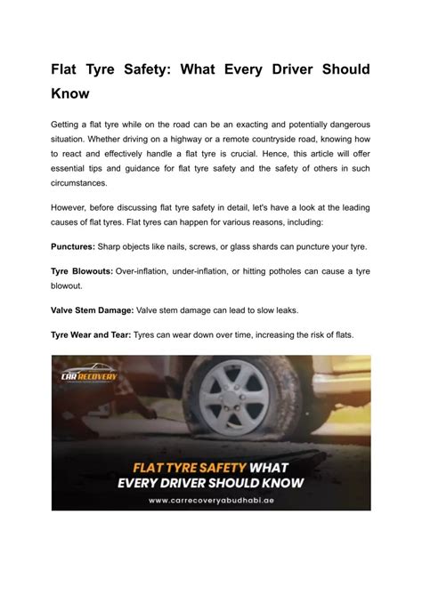 Ppt Flat Tyre Safety What Every Driver Should Know Powerpoint