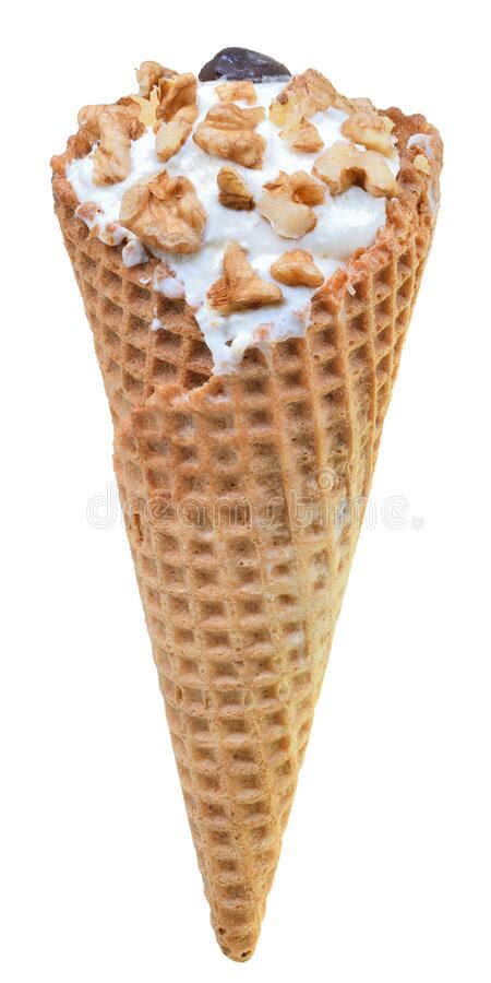 Sorvete Isolado Em Cone De Waffle Imagem De Stock Imagem De Cone