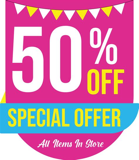 Fifty percent off price discount promotion banner 23568969 Vector Art