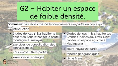 6G2 Habiter un espace de faible densité