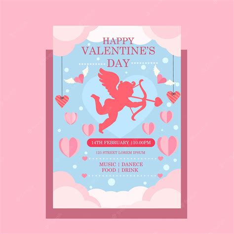 Premium Vector | Happy valentine day poster template