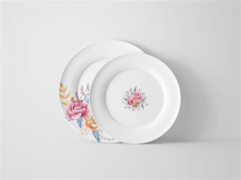 Two Size Plates Mockup Front View