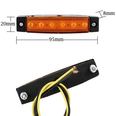 X Led V Orange Amber Side Marker Indicators Lights Trailer Truck