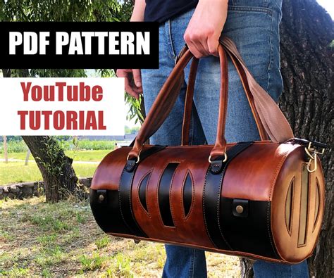 Leather Duffle Bag Pdf Pattern Templates Pattern For Leatherwork With