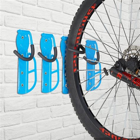 Relaxdays Muurbeugel Set Van 4 Fietsenhaak Fietsenrek Muur 25kg