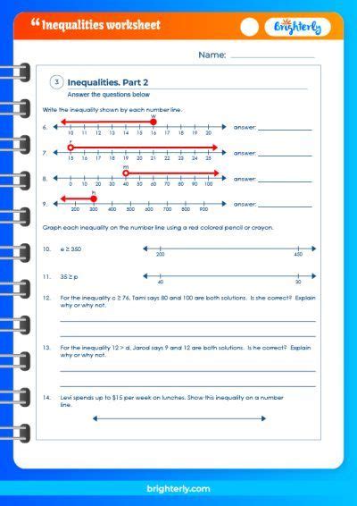 Free Printable 7th Grade Inequalities Worksheets Pdfs Brighterly