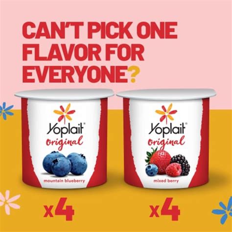 Yoplait Original Low Fat Mountain Blueberry Mixed Berry Yogurt Pack