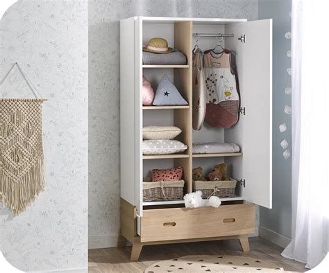 Armoire Bébé Aloa Blanche et Bois