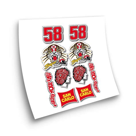 Autocollant Pour Motos Marco Simoncelli 58 Moto GP Star Sam