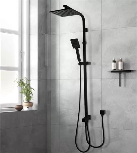 shbshdb square matt black shower station  universal water inset