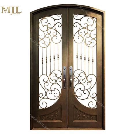 China Wholesale High Quality Cheap Price Wrought Iron Front Doors