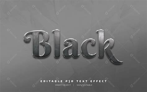 Efeito De Texto 3d Black Psd Editável Download Designi