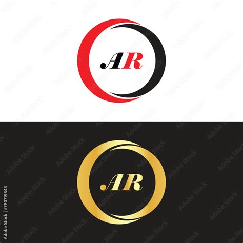 Ar Letter Logo Design Initial Letters Ar Logo Icon Abstract Letter Ar