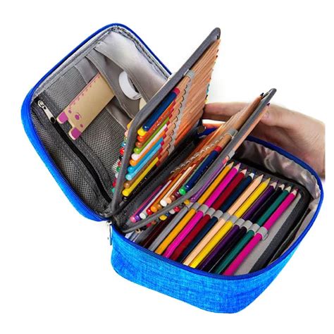 Mini Canvas School Pencil Cases Large Capacity 72 Holes Pen Box Zipper Penalty Multifunction ...