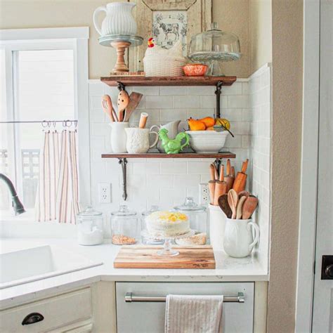 Stained Wood And Black Metal Kitchen Shelves Soul Lane