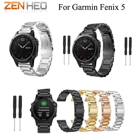 For Garmin Fenix Stainless Steel Metal Strap For Forerunner Quick