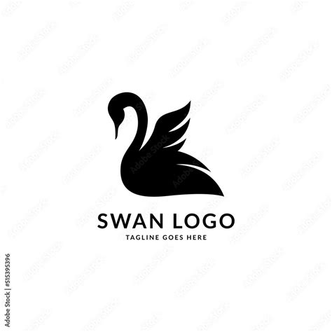 Abstract Flying Swan Logo Vector Template Stock Vector Adobe Stock