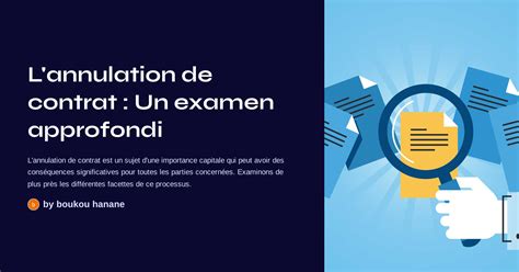 L Annulation De Contrat Un Examen Approfondi