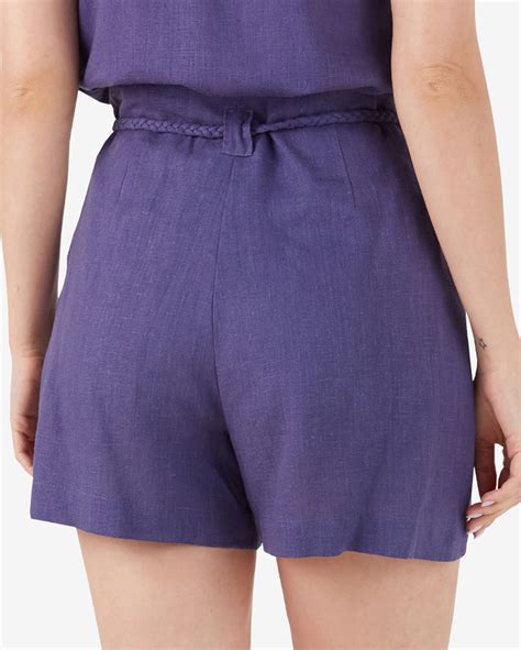 Riachuelo Short Feminino Clochard Viscolinho Azul Escuro Estonado Ak