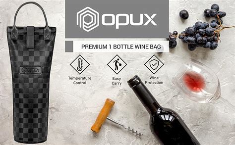 Amazon Opux Wine Bag Single Bottle Carrier Tote Insulated Travel