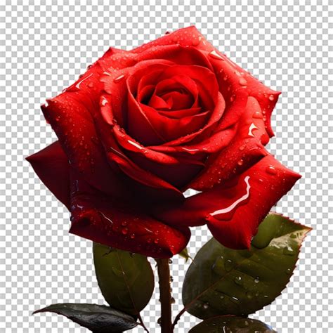 Premium Psd Red Rose Flower Isolated On Transparent Background