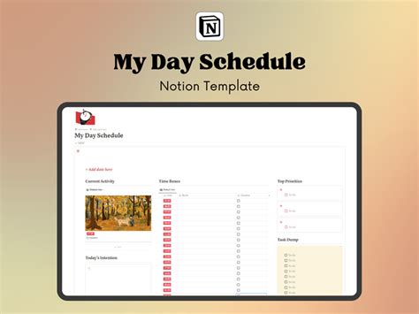 Notion Page My Day Schedule Free Gemma Nook S Ko Fi Shop Ko Fi