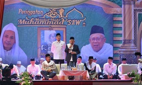 Hadiri Maulid Nabi Dan Haul Ke 30 Abuya Amin Wapres Ulama