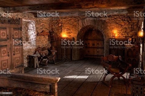 3d Rendering Of A Medieval Bedroom Interior Medieval Bedroom Medieval Dungeon Furniture Plans