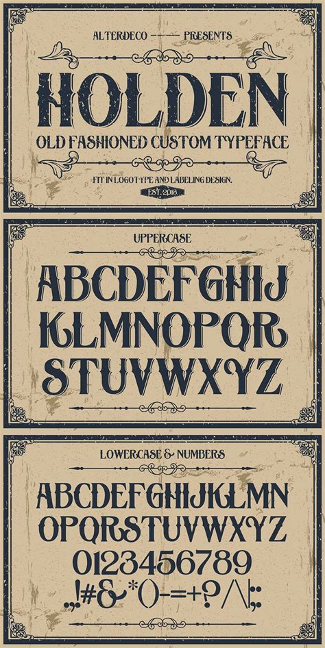 Holden Typeface - Vintage Fonts and Numbers Set