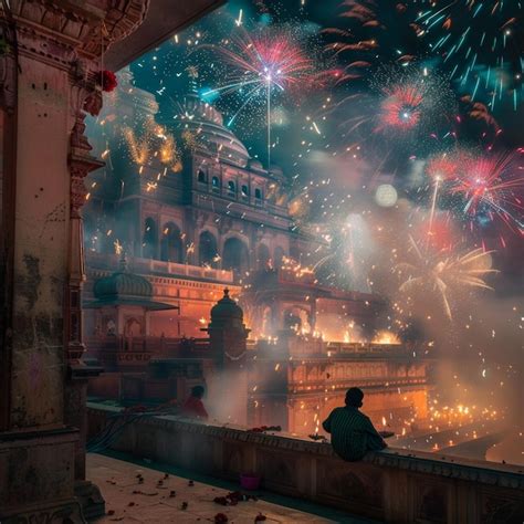 Premium Photo | Colorful Diwali Fireworks Display in India