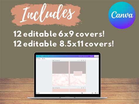 Editable KDP Paperback Cover Template Canva Etsy