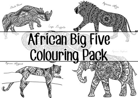 Goodinfo: Big Five Animals Black And White