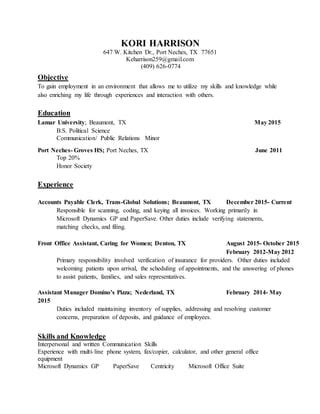 Kharrison Resume Pdf