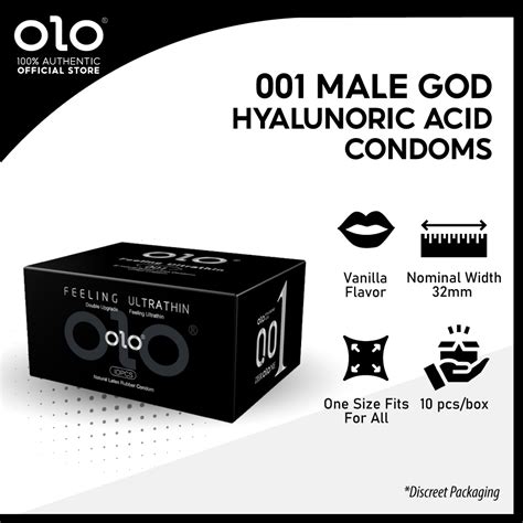 OLO 001 Male God Hyaluronic Acid Condom For Men 0 01mm Natural Latex