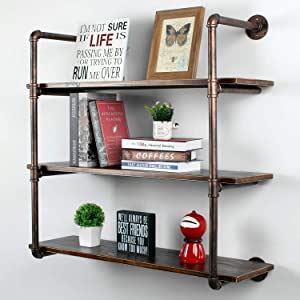 Amazon Mbqq Industrial Retro Pipe Shelf In Tier Wall Mounted