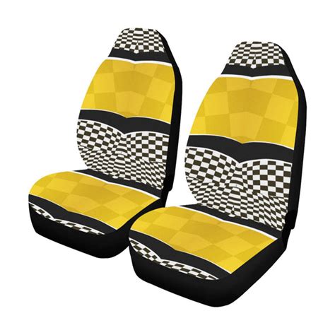 Checkered Pattern Print Design 02 Universal Fit Car Seat Covers Jorjune