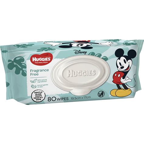 Huggies Thick Baby Wipes Fragrance Free 80 Pack | Woolworths