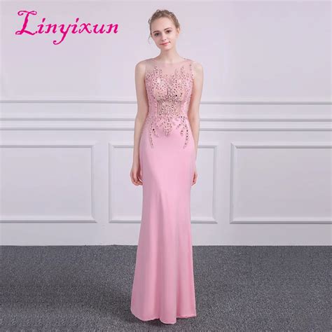 Linyixun 2018 Long Prom Dresses Mermaid Formal Women Evening Party