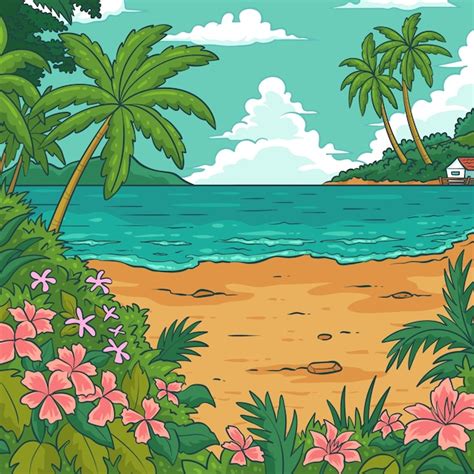 Hawaii Beach Cartoon Images Free Download On Freepik