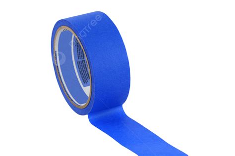 Isolated Roll Of Blue Painters Tape Close Up Roll Blue Adhesive Png