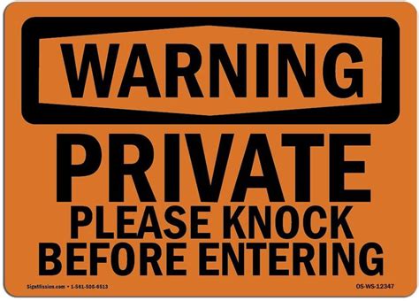 high quality OSHA Warning Sign Private Please Knock Before Entering ...