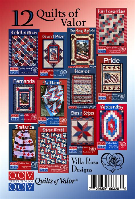 Villa Rosa Designs 12 Quilts Of Valor Pattern Pack Quilts Of Valor Foundation