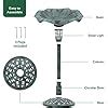 Gardenkraft Bird Bath With Solar Powered Light Verdigris Metal