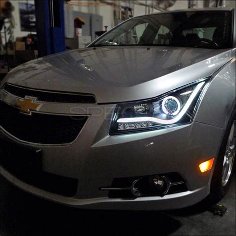 Spec D Projector Headlights Chevy Cruze Halo W Led Bar