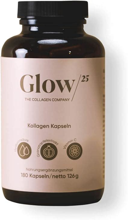 Glow25® Kollagen Kapseln Hochdosiert 180 Kapseln Mit Hyaluronsäure